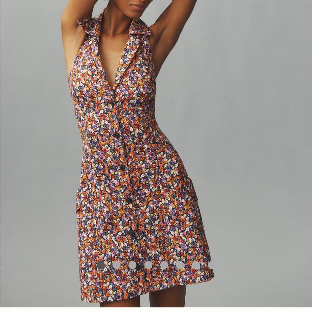 Floral Mini Dress in Mauve. Very flattering.